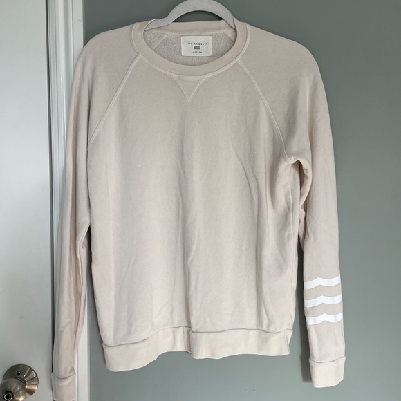 Sol Angeles "Coastal Waves" Cream White Wave Stripes Crew Neck Sweatshirt - Picture 3 of 17